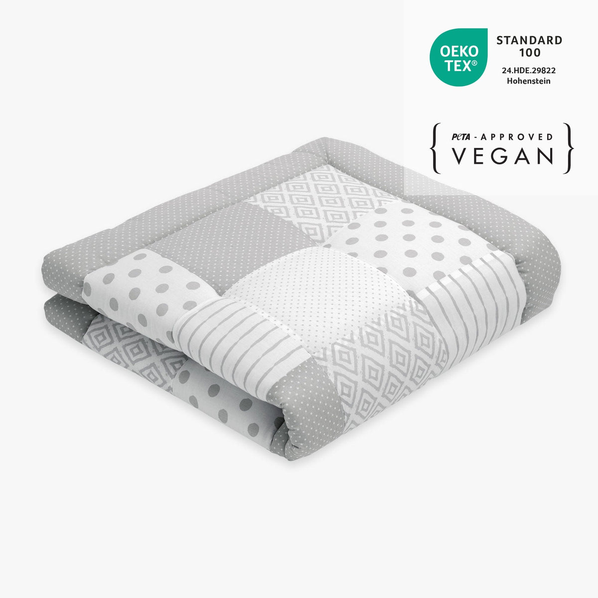 Patchwork Krabbeldecke | Essential Grau