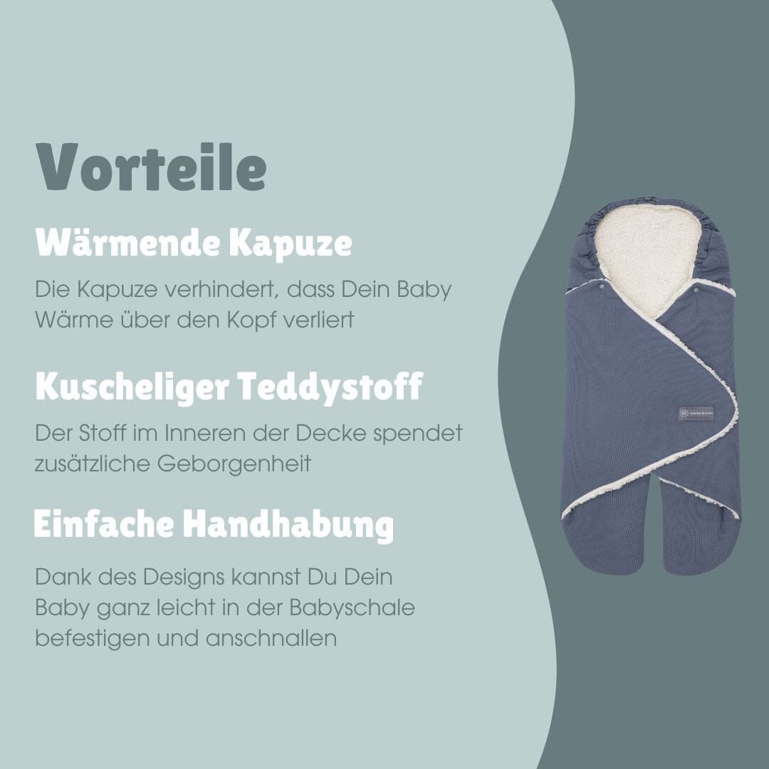 Einschlagdecke mit Füßen | Essential Blau