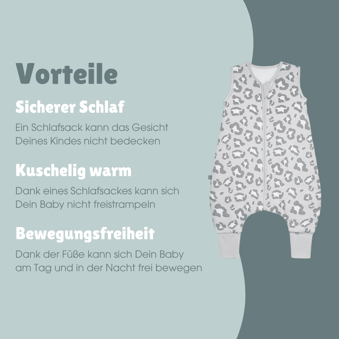 Schlafsack mit Füßen 2.5 TOG | Leo Grau