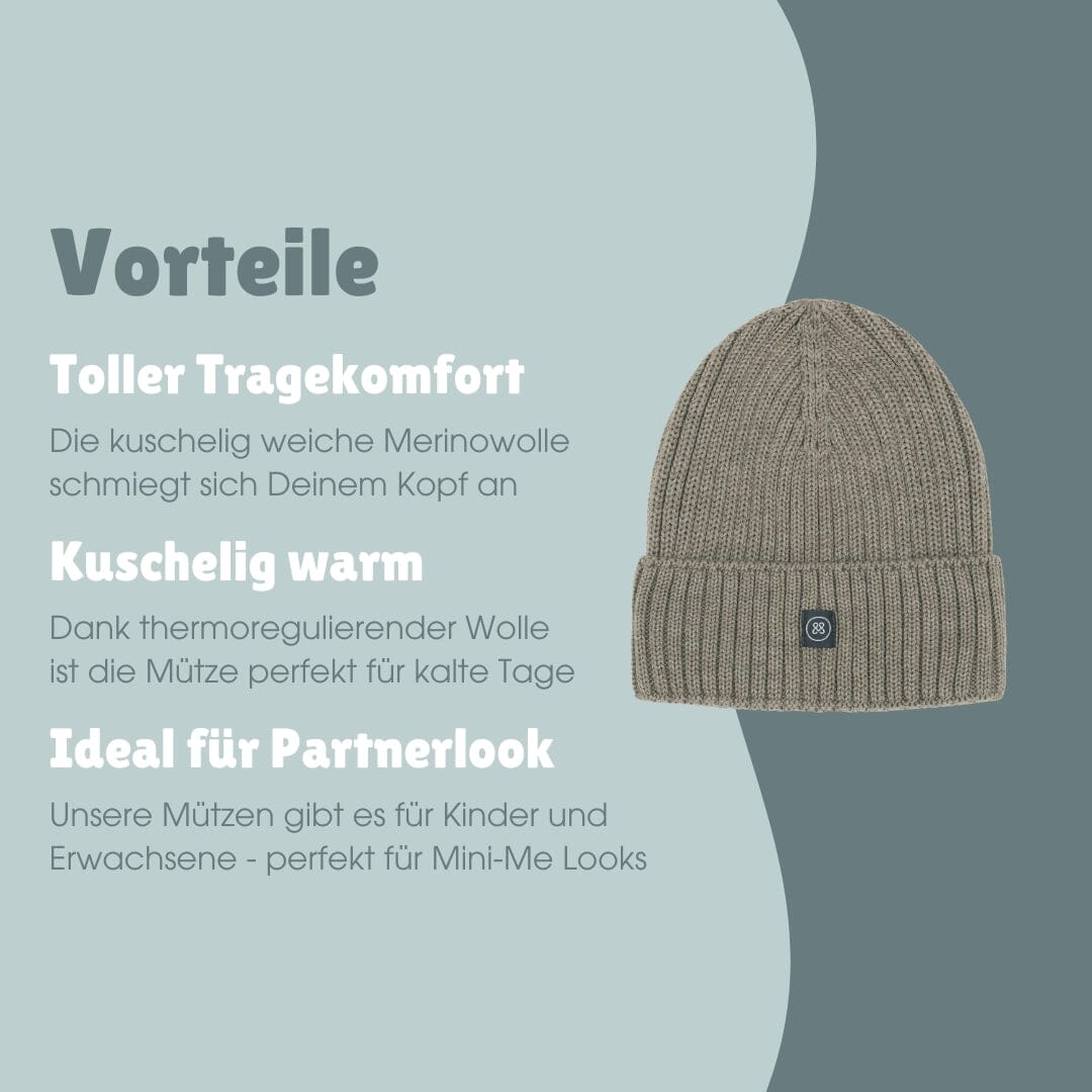 Merino Wollmütze Erwachsene | Essential Beige