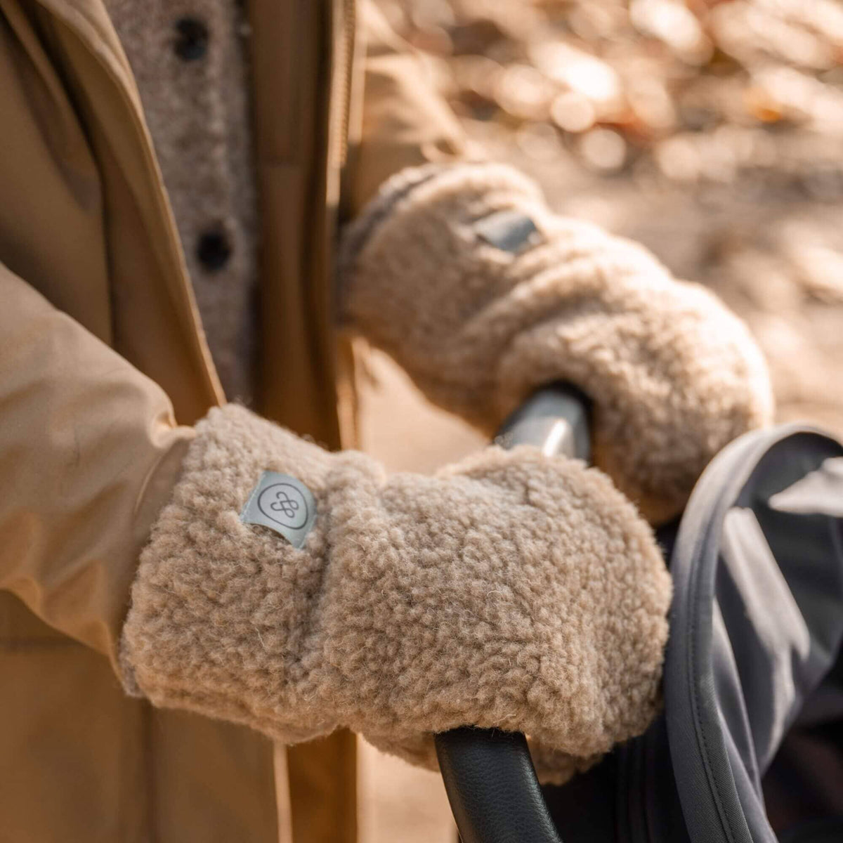 Kinderwagenhandschuhe aus Merinowolle | Essential Taupe