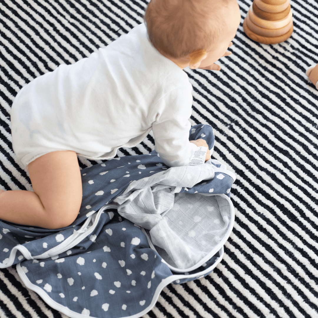 Musselin Schlafsack 0.5 TOG | Punkte Blau